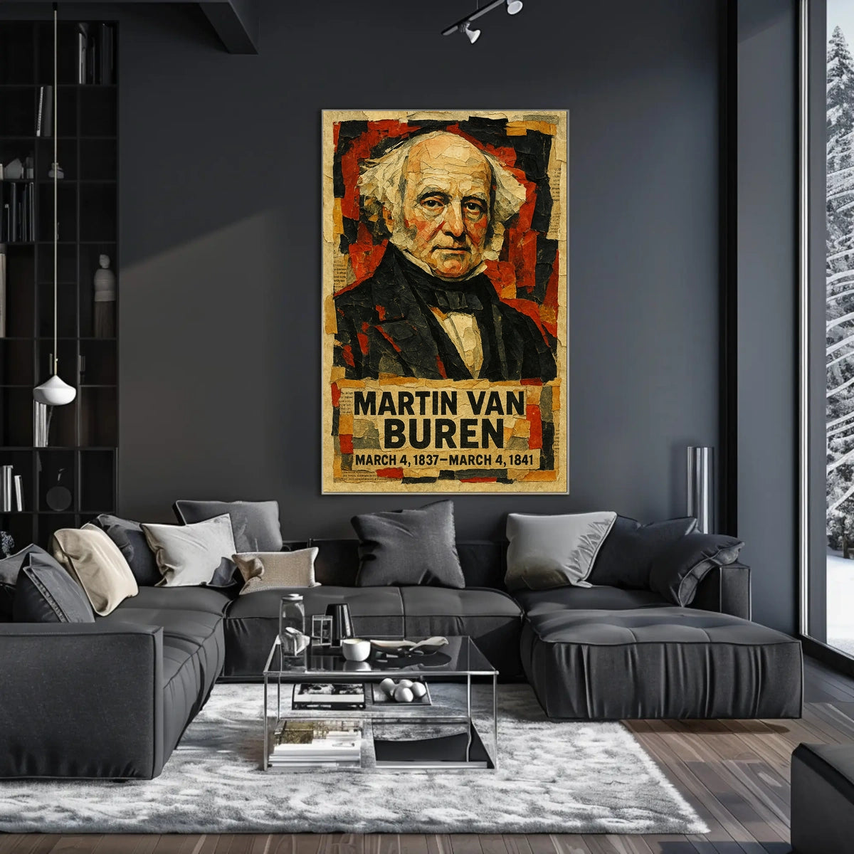 Martin Van Buren 8th President of the United States Layered paper Collage Poster
