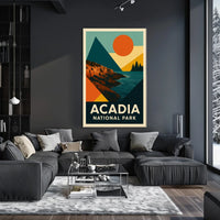 Acadia National Park Scenic Vintage Landscape Travel Decor Living Room Office Poster