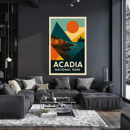 Acadia National Park Scenic Vintage Landscape Travel Decor Living Room Office Poster