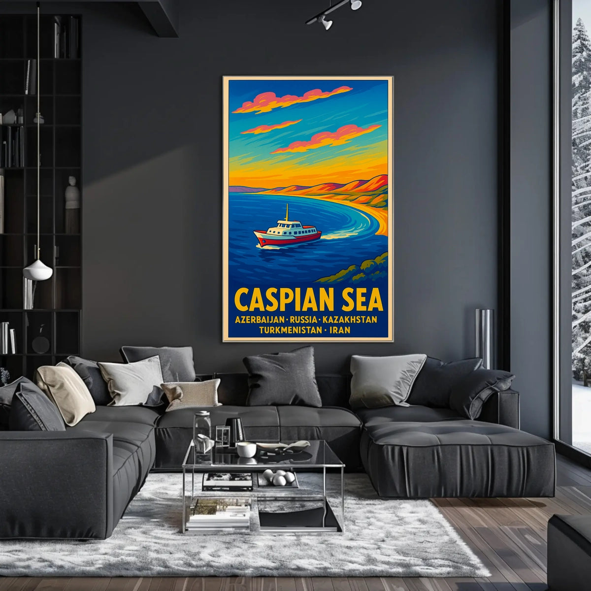 Caspian Sea Travel Poster