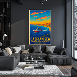 Caspian Sea Travel Poster