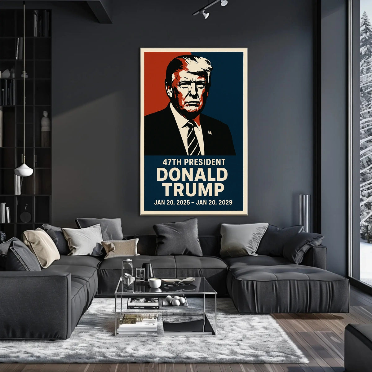 Donald Trump Patriotic Resolute Visionary Cinematic Poster