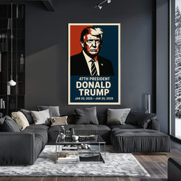 Donald Trump Patriotic Resolute Visionary Cinematic Poster