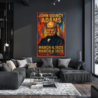 John Quincy Adams 6th President of the United States Glitch Hop Art Poster