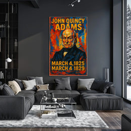 John Quincy Adams 6th President of the United States Glitch Hop Art Poster