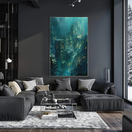 Underwater Ruins of Atlantis Fantasy Mythology Poster PosterGoat