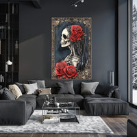 Skeleton with Roses Day of the Dead Heritage Poster