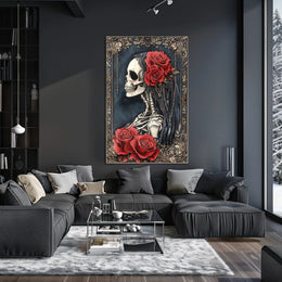 Skeleton with Roses Day of the Dead Heritage Poster