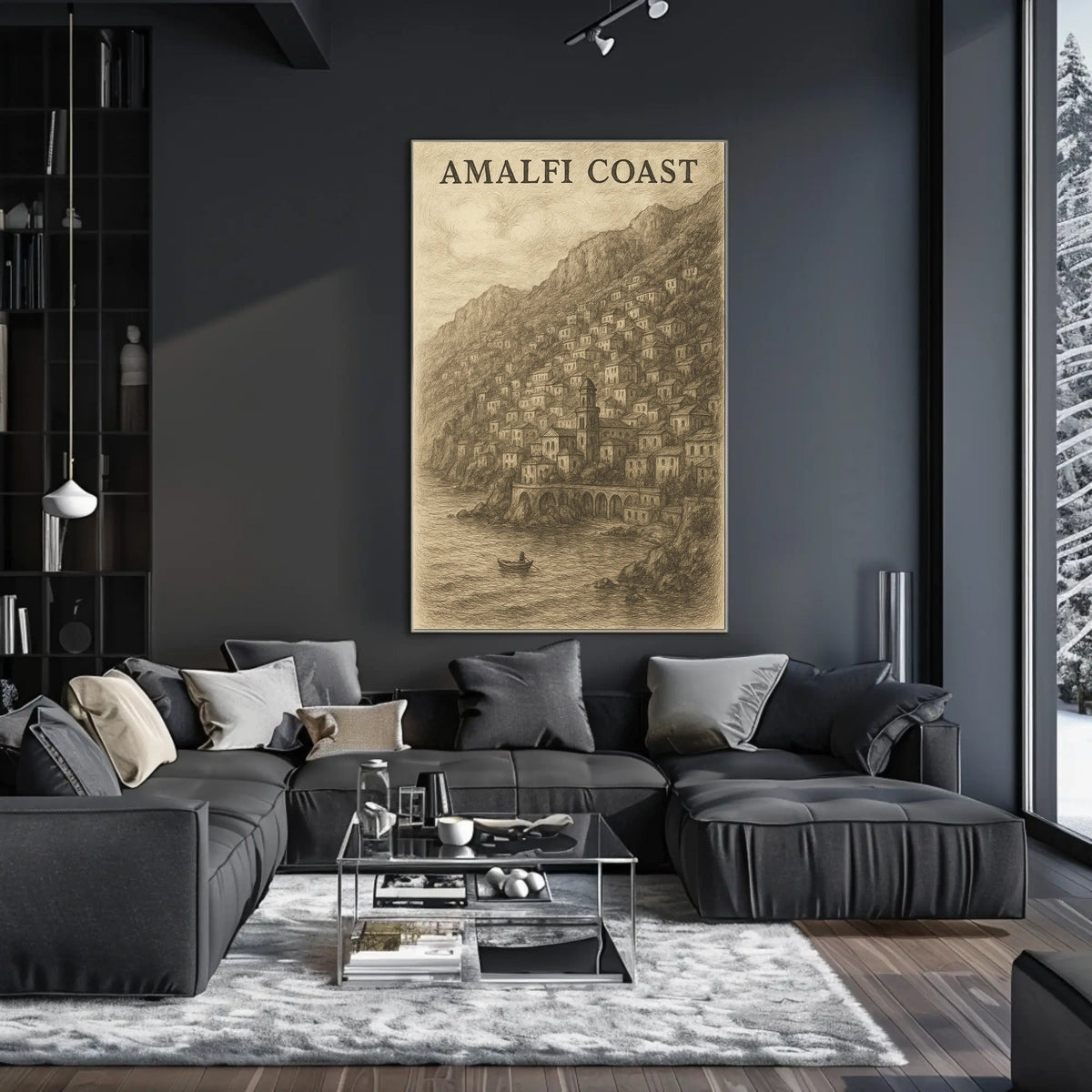 Amalfi Coast Poster Coastal View Wall Art 18x24 Museum