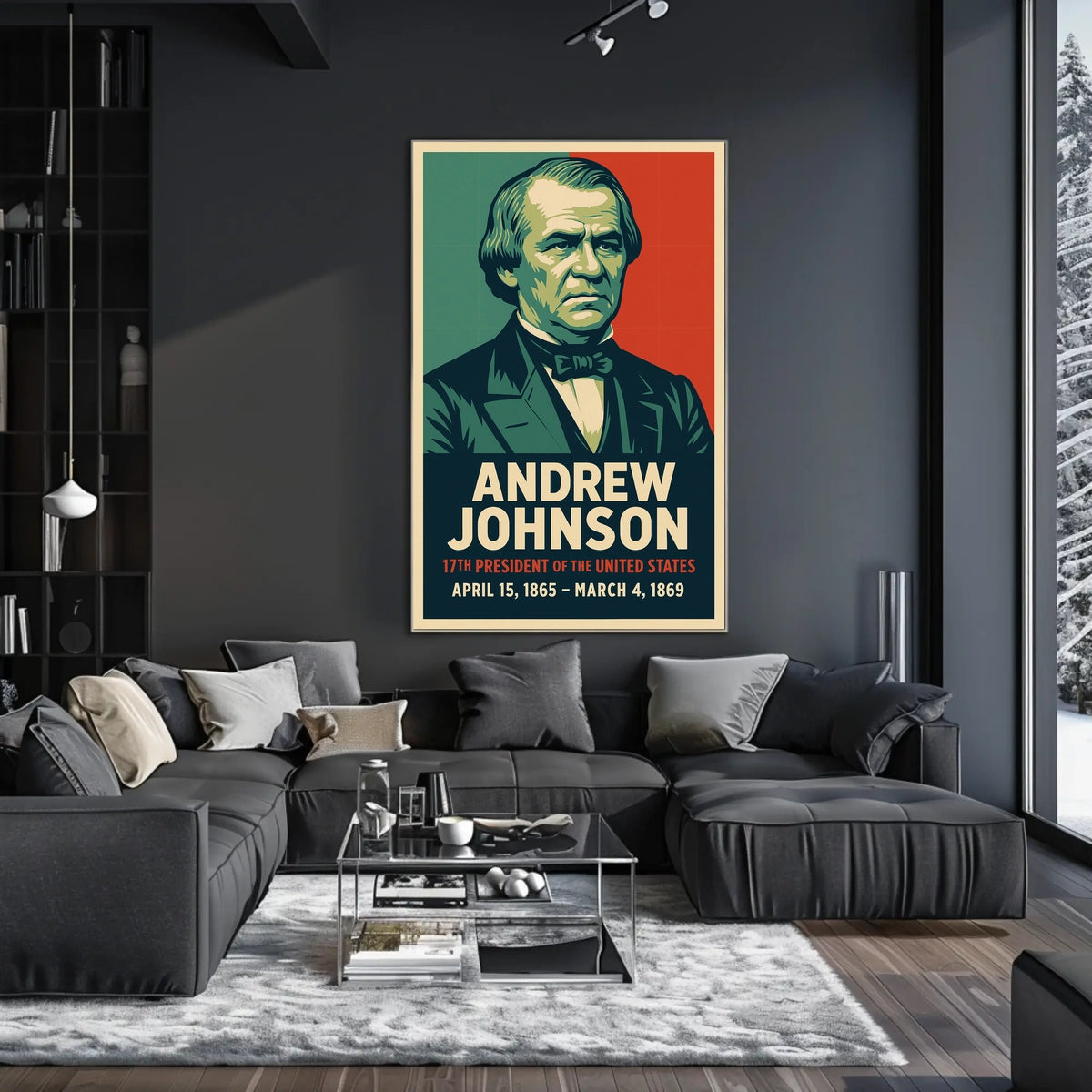 Andrew Johnson 17th President Collectors Lithograph Poster