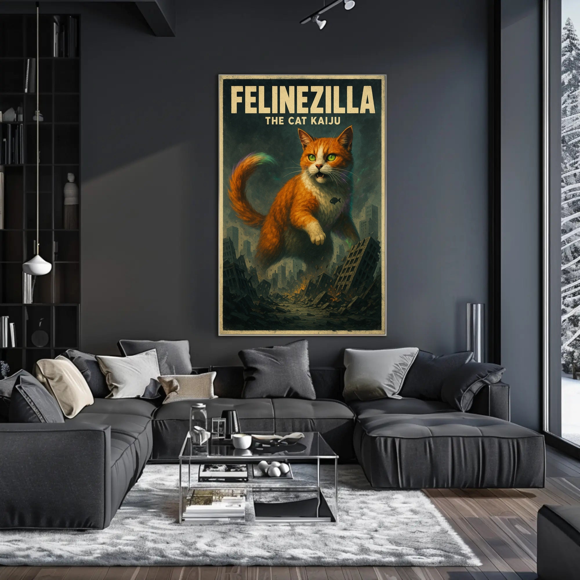 Felinezilla The Cat Kaiju Poster PosterGoat