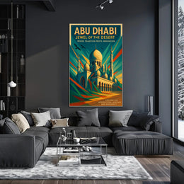 Abu Dhabi Jewel Desert Cityscape Travel Poster