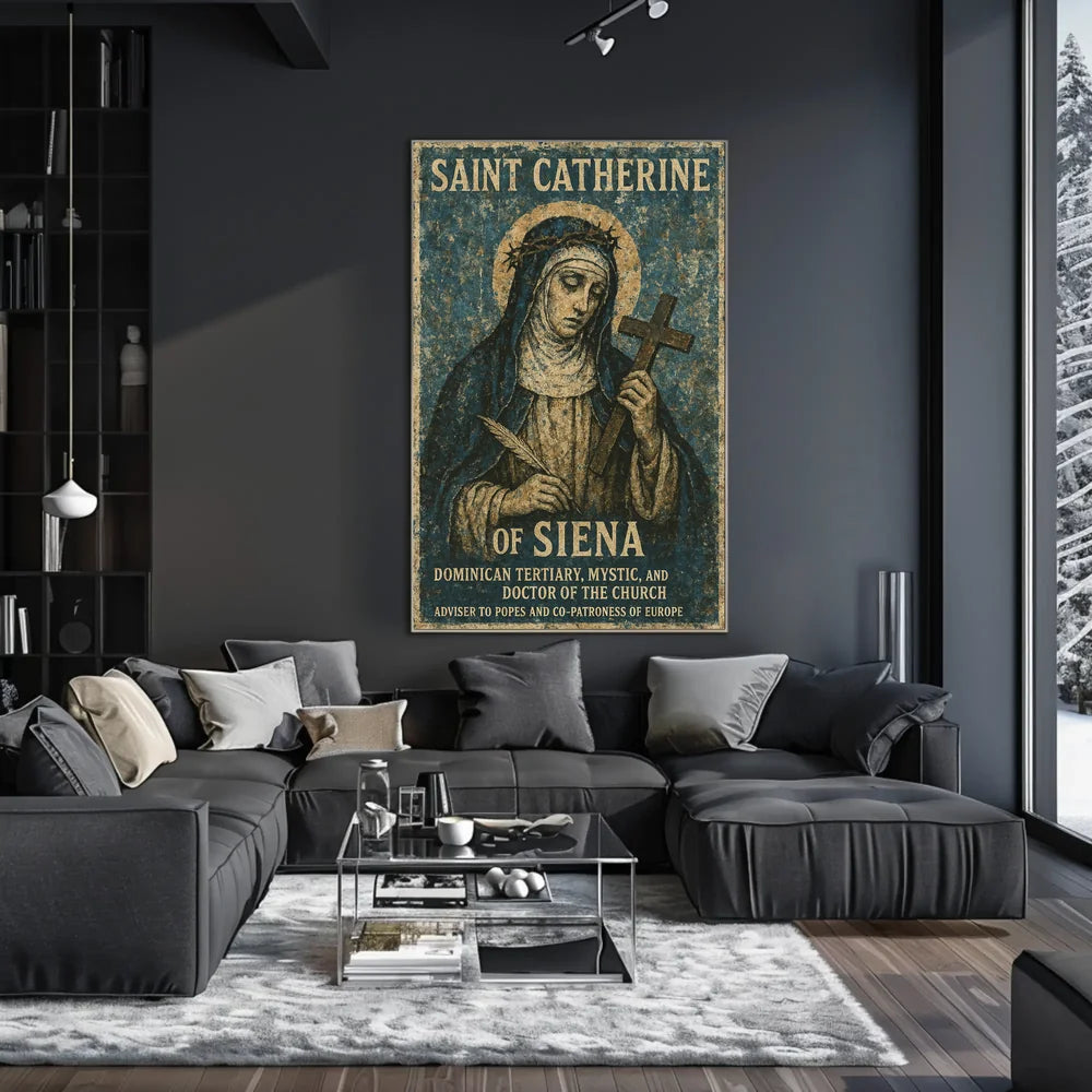 Saint Catherine of Siena Heritage Religious Art Poster