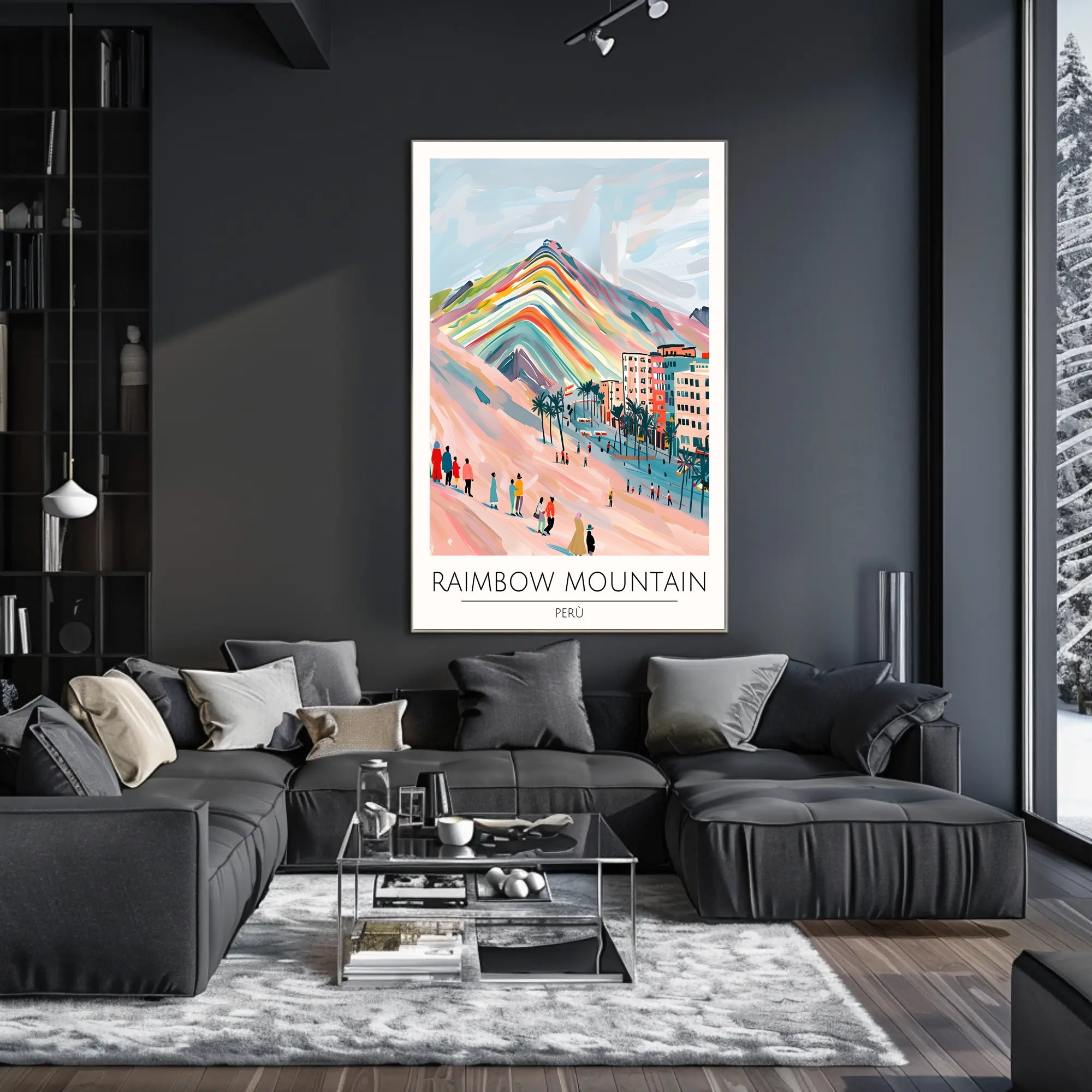 Rainbow Mountain Poster PosterGoat
