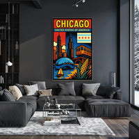 Vibrant Chicago Poster PosterGoat