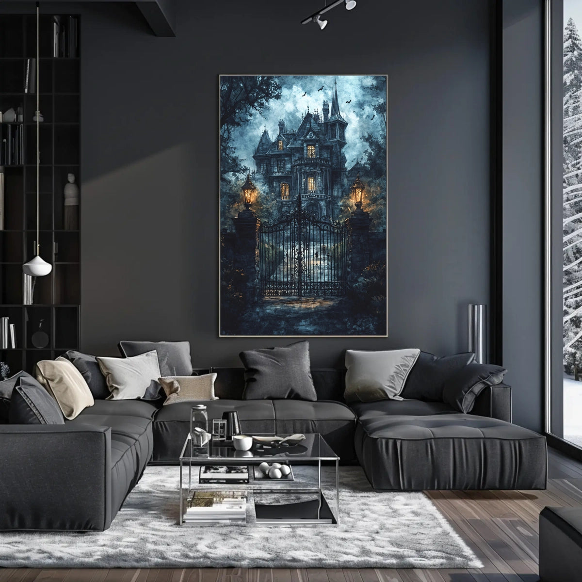 Gothic Haunted Mansion Atmosphere Victorian Era Cultural Heritage Poster