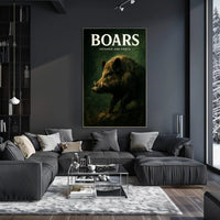 Boars Untamed and Fierce Poster PosterGoat
