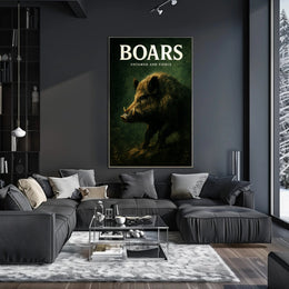 Boars Untamed and Fierce Poster PosterGoat
