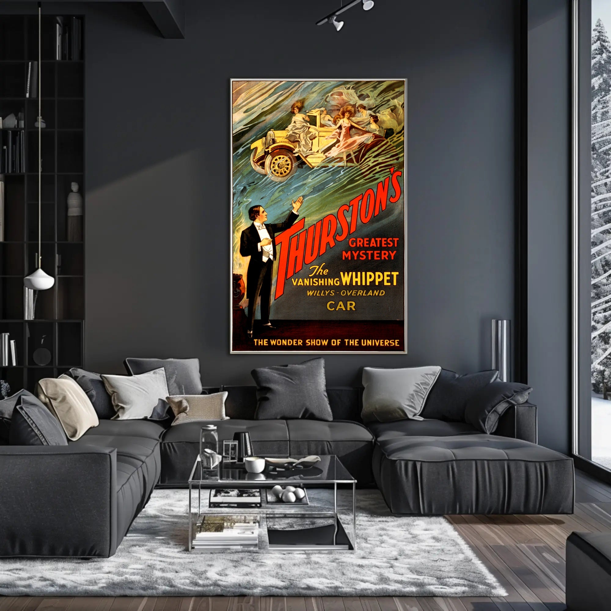 Magic Illusionist Vanishing Car Vintage Show Poster