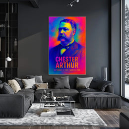 Chester A. Arthur 21st President of the United States Neon Gradient Overlay Poster