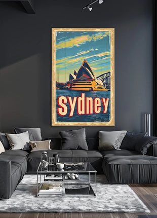 Sydney Skyline Vintage Travel Art: Urban Cityscape Poster