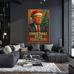 Christmas 2025 with Santa Hat Political or Propaganda Poster
