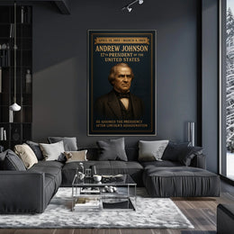 Andrew Johnson Historical Presidential Portrait Poster PosterGoat