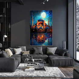 Moonlit Reflections Of Architectural Poster