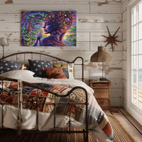 Psychedelic Alien Figure in Surreal Nature Fantasy or Mythology Poster
