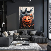 Spooky Pumpkin Scene Halloween Cultural or Heritage Poster