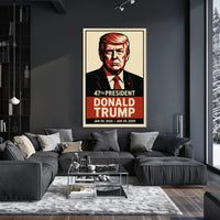 Trump Visionary Red Black Patriotic Minimalist Poster