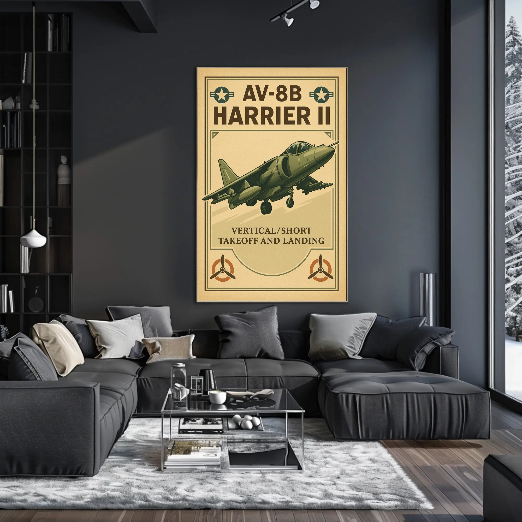 AV-8B Harrier II Vintage Military Recruitment Poster