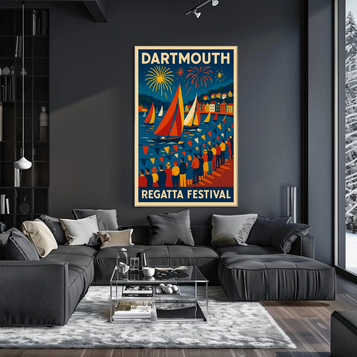 Dartmouth Regatta Festival Fireworks & Sails Travel Poster