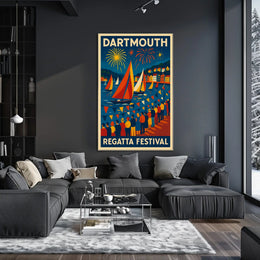 Dartmouth Regatta Festival Fireworks & Sails Travel Poster