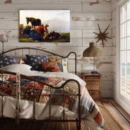 Pastoral Countryside Scene with Farm Animals - Animal Poster