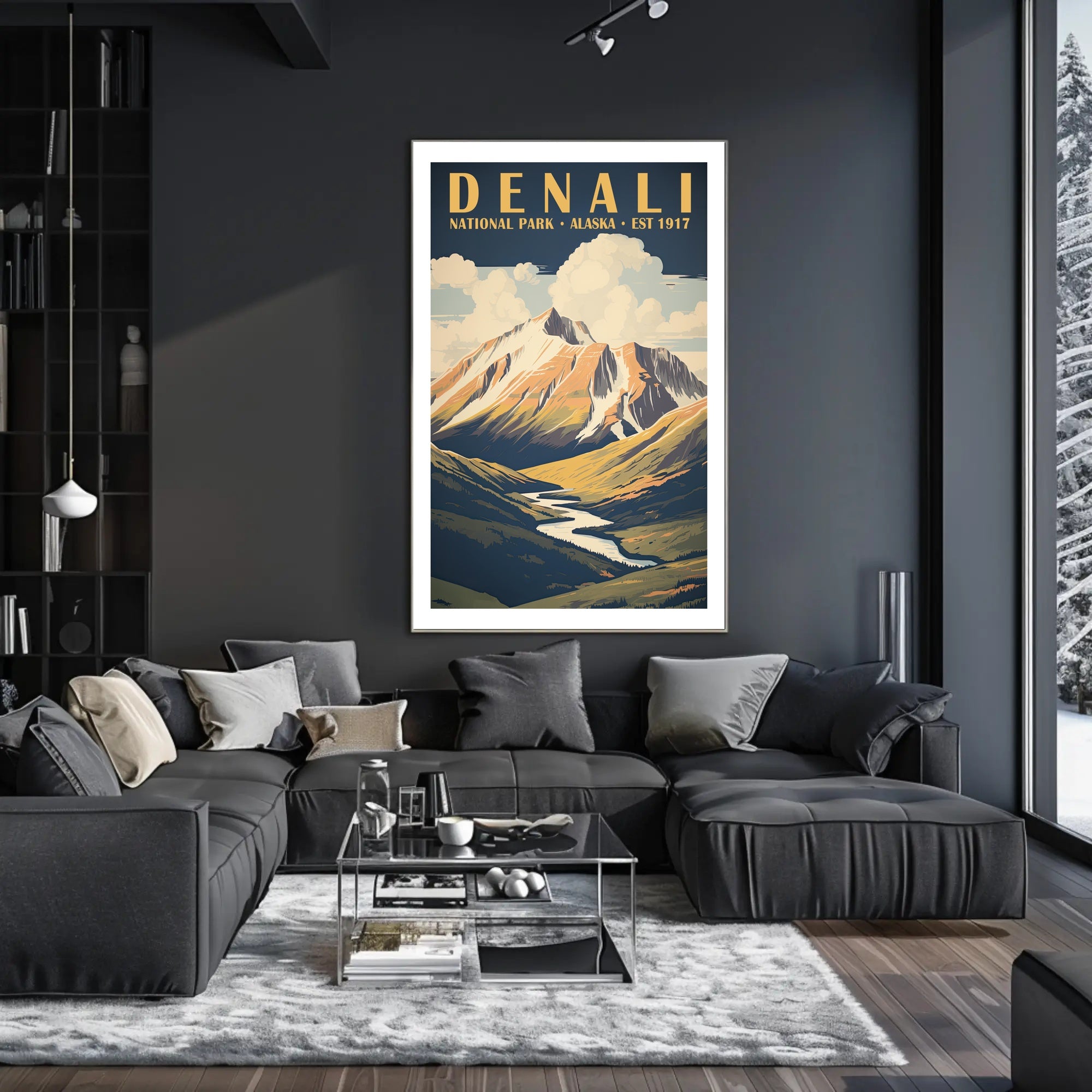 Denali National Park Vintage Poster Travel Wall Art