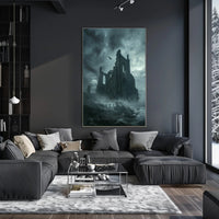 Gothic Cathedral Ruins in Haunting Fantasy or Mythology Poster PosterGoat