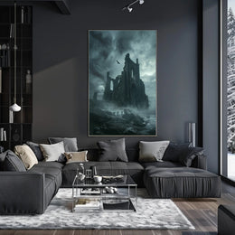 Gothic Cathedral Ruins in Haunting Fantasy or Mythology Poster PosterGoat