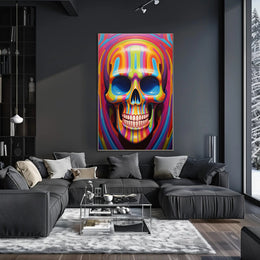 Vibrant Skull Art Poster PosterGoat