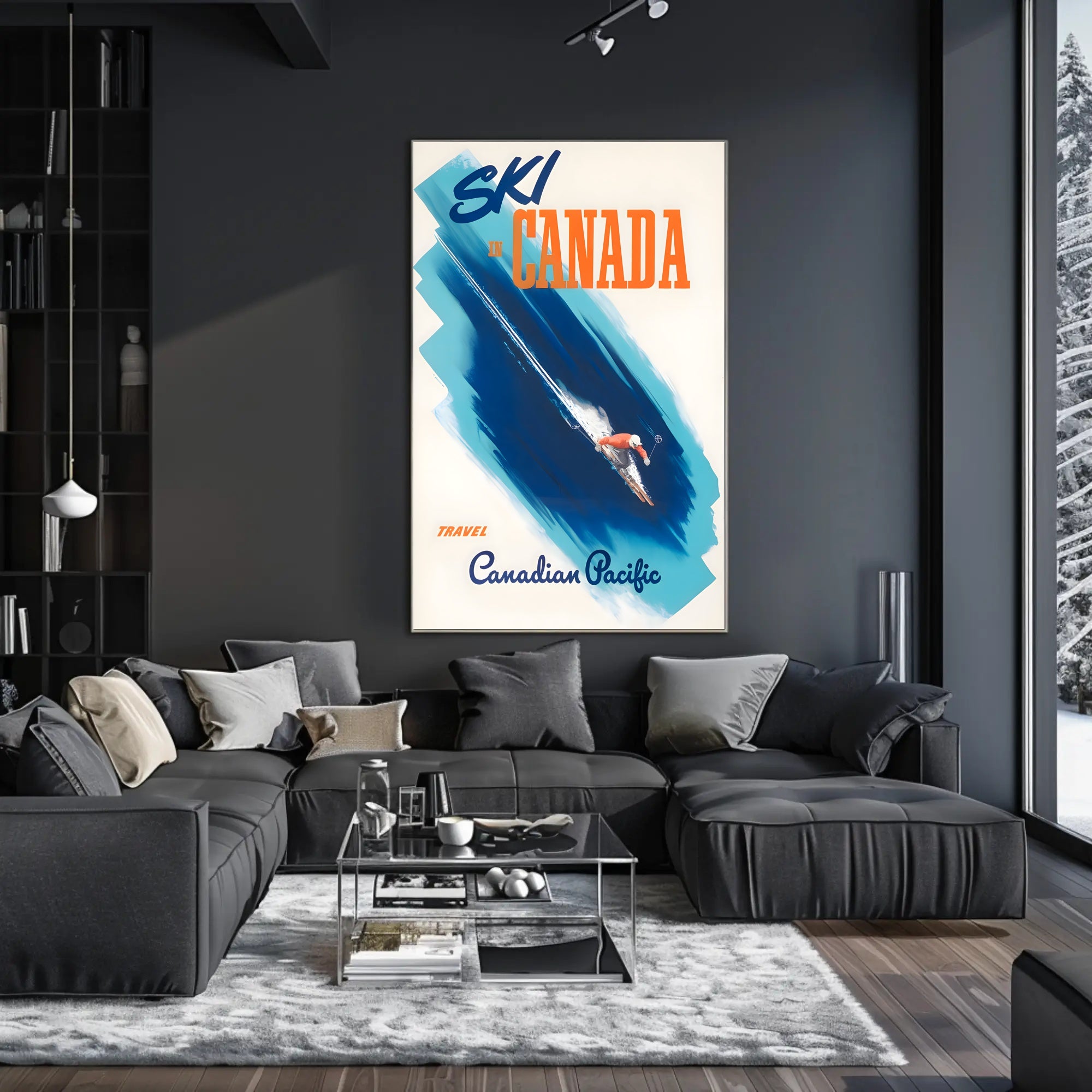 Vintage Canadian Ski Adventure Travel Poster PosterGoat