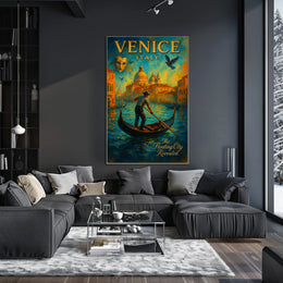 Venice Poster Floating City Revealed Romantic Travel Art