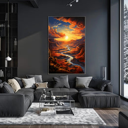 Sunset Over The Canyon Poster