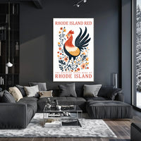 Rhode Island Red Chicken Art Poster Decor