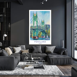 St. Johns Bridge in Portland Poster PosterGoat