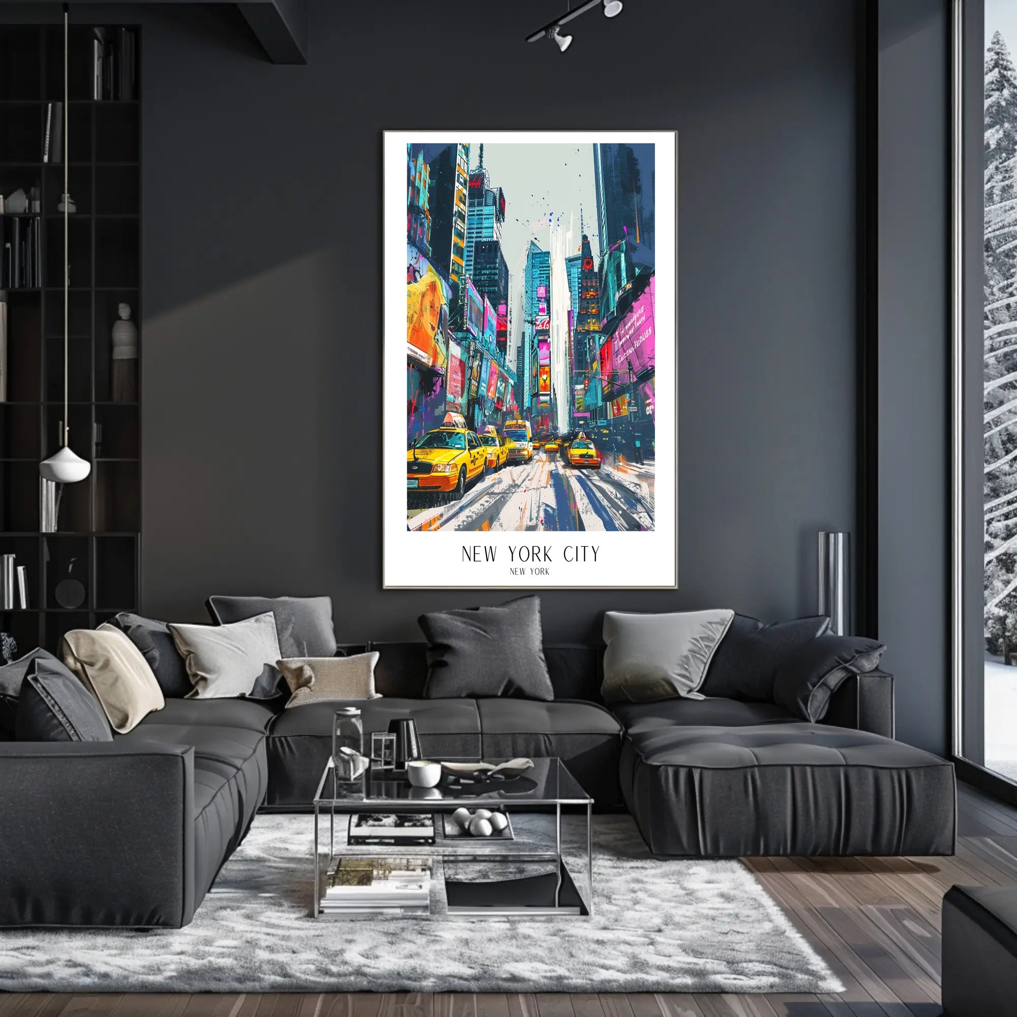 Vibrant New York City Times Square Urban or Cityscape Poster PosterGoat