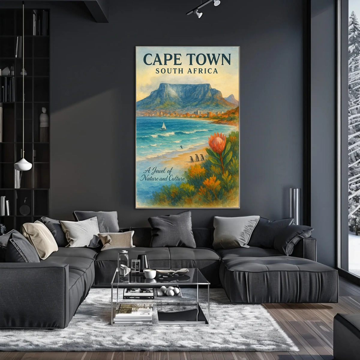 Cape Town Tranquility: Watercolor Art Poster Print
