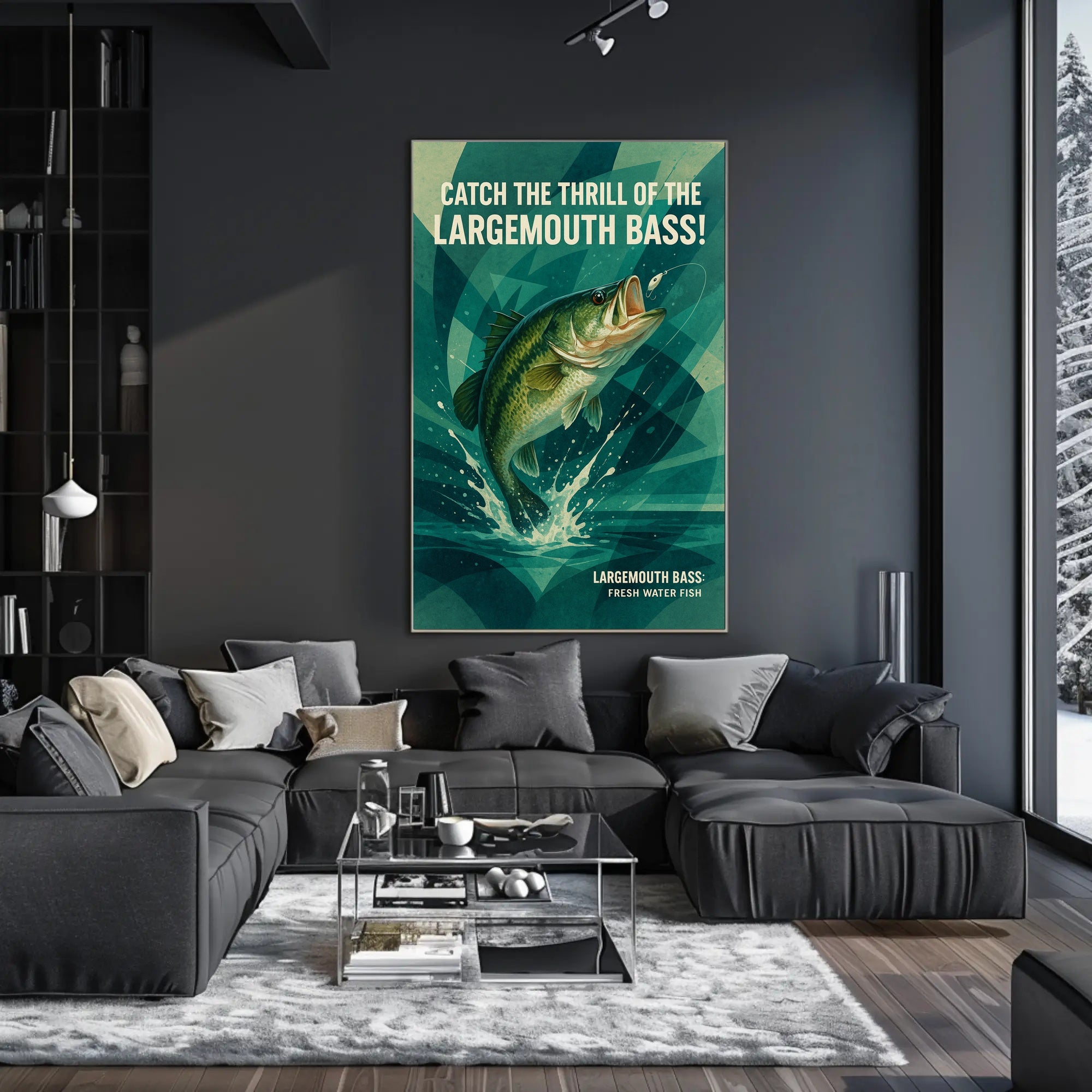Fishing Adventure Vintage Style Sports Poster
