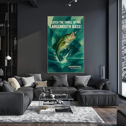 Fishing Adventure Vintage Style Sports Poster