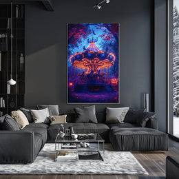 Enchanted Carousel in Autumn Night Fantasy or Mythology Poster