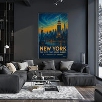 New York Vintage Travel Poster A Symphony Of Dreams